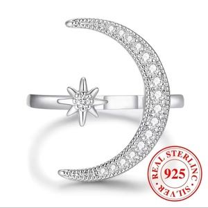 Stunning Sterling Silver Crescent Ring